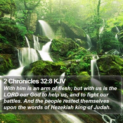 2 Chronicles 32:8 KJV Bible Verse Image