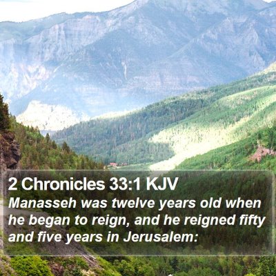 2 Chronicles 33:1 KJV Bible Verse Image