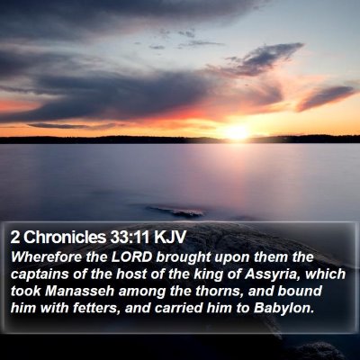 2 Chronicles 33:11 KJV Bible Verse Image
