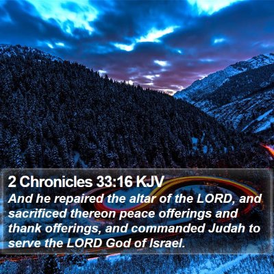 2 Chronicles 33:16 KJV Bible Verse Image