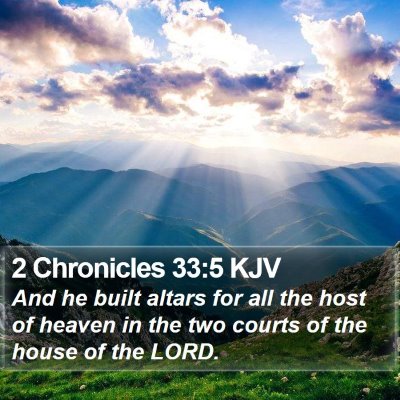2 Chronicles 33:5 KJV Bible Verse Image