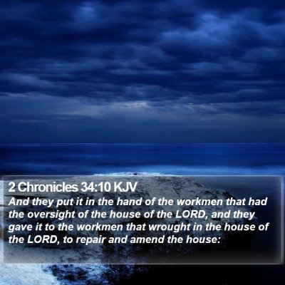 2 Chronicles 34:10 KJV Bible Verse Image