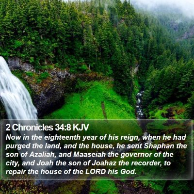 2 Chronicles 34:8 KJV Bible Verse Image