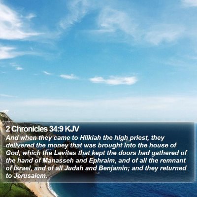 2 Chronicles 34:9 KJV Bible Verse Image
