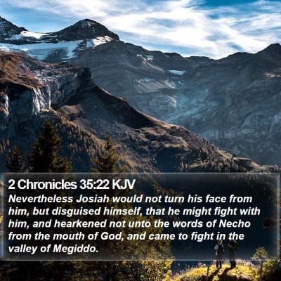 2 Chronicles 35:22 KJV Bible Verse Image