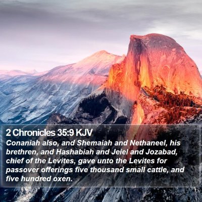 2 Chronicles 35:9 KJV Bible Verse Image