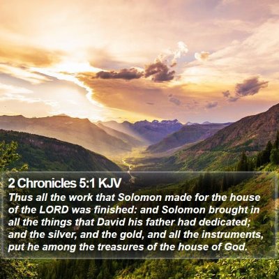 2 Chronicles 5:1 KJV Bible Verse Image