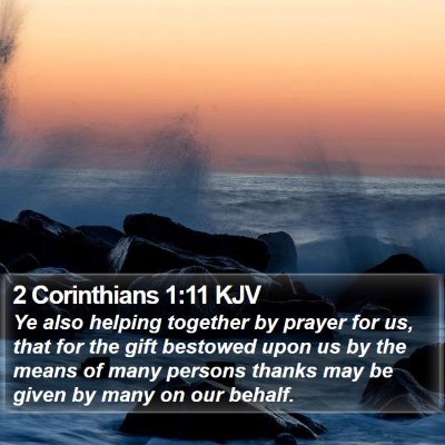 2 Corinthians 1:11 KJV Bible Verse Image