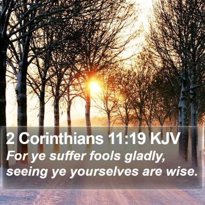 2 Corinthians 11:19 KJV Bible Verse Image