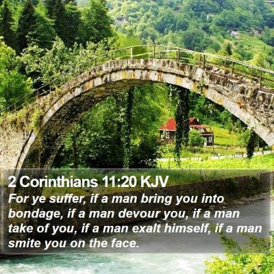 2 Corinthians 11:20 KJV Bible Verse Image