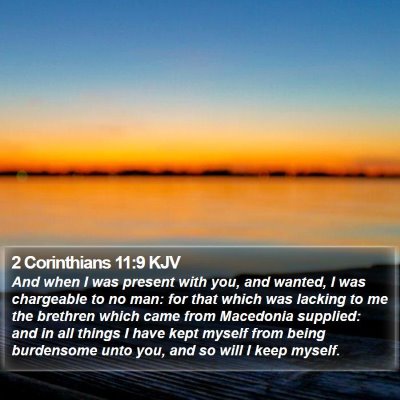 2 Corinthians 11:9 KJV Bible Verse Image