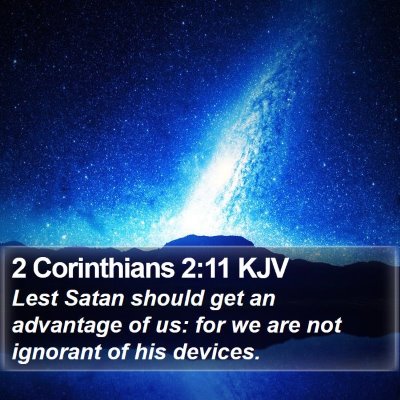 2 Corinthians 2:11 KJV Bible Verse Image