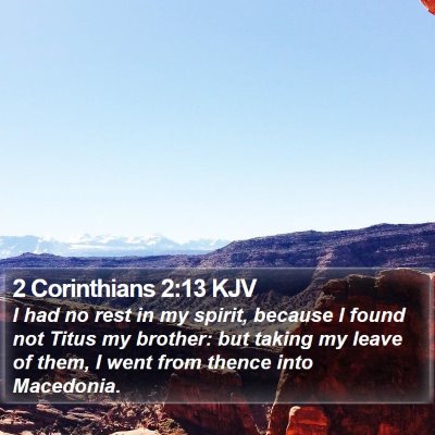 2 Corinthians 2:13 KJV Bible Verse Image
