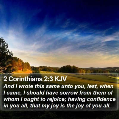 2 Corinthians 2:3 KJV Bible Verse Image
