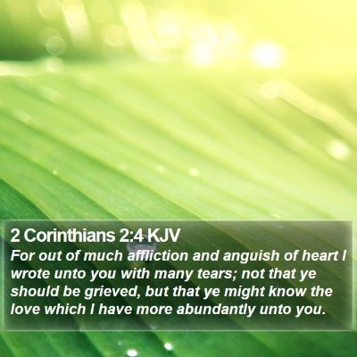 2 Corinthians 2:4 KJV Bible Verse Image
