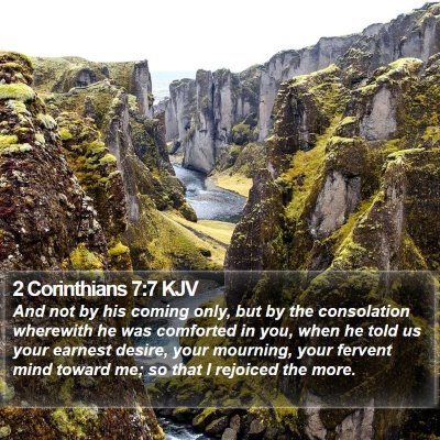 2 Corinthians 7:7 KJV Bible Verse Image