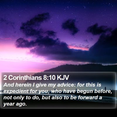2 Corinthians 8:10 KJV Bible Verse Image