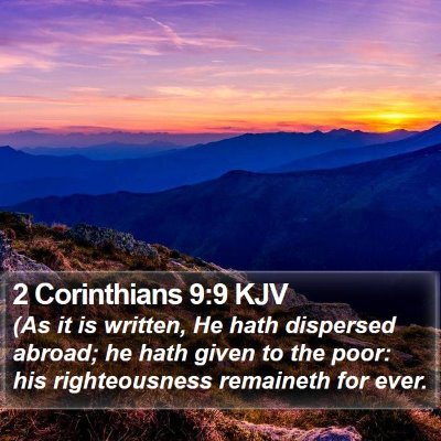 2 Corinthians 9:9 KJV Bible Verse Image