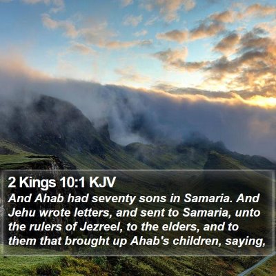 2 Kings 10:1 KJV Bible Verse Image