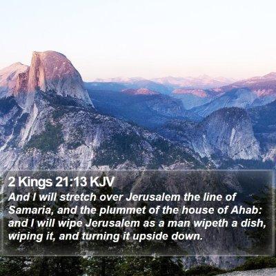 2 Kings 21:13 KJV Bible Verse Image