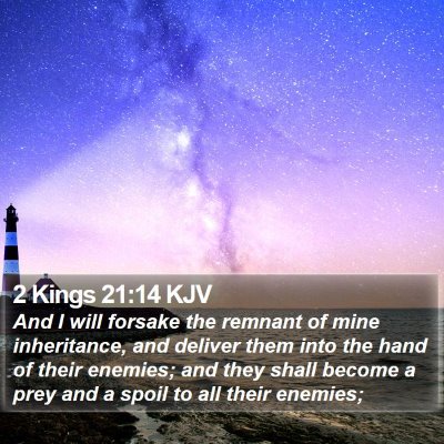 2 Kings 21:14 KJV Bible Verse Image