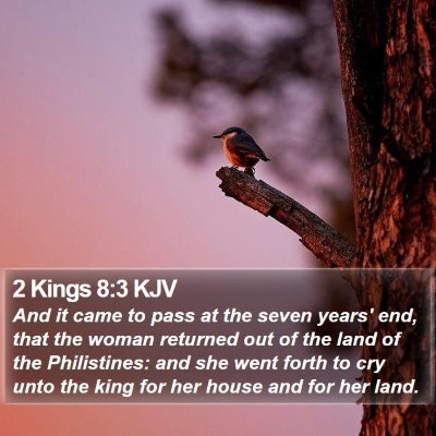 2 Kings 8:3 KJV Bible Verse Image