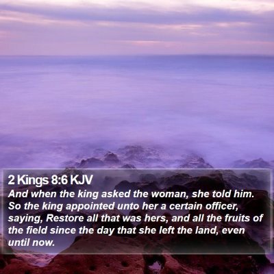 2 Kings 8:6 KJV Bible Verse Image