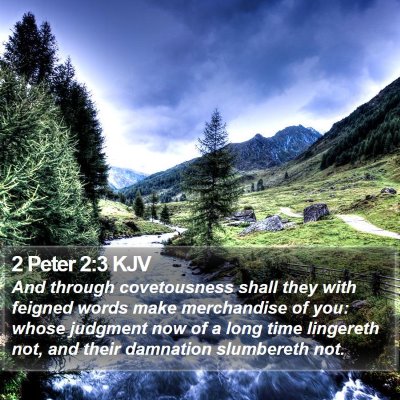 2 Peter 2:3 KJV Bible Verse Image
