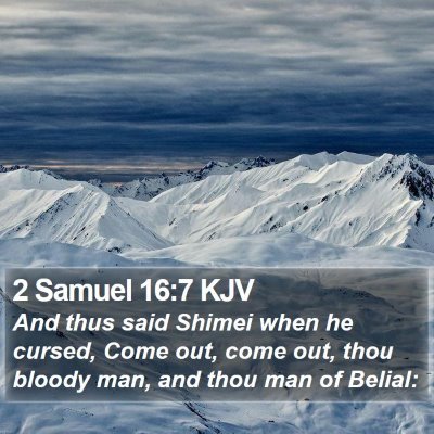 2 Samuel 16:7 KJV Bible Verse Image