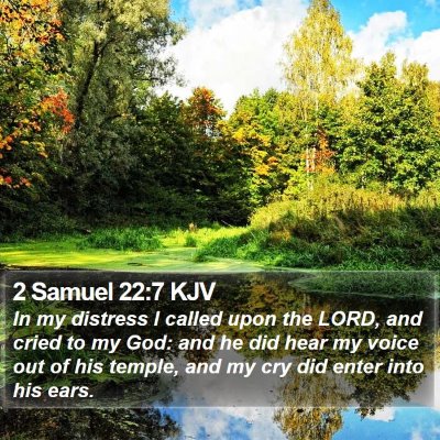 2 Samuel 22:7 KJV Bible Verse Image