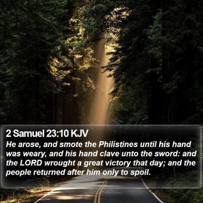 2 Samuel 23:10 KJV Bible Verse Image