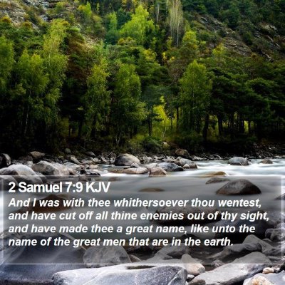 2 Samuel 7:9 KJV Bible Verse Image