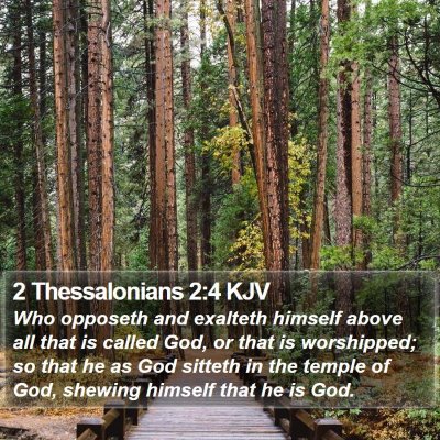 2 Thessalonians 2:4 KJV Bible Verse Image