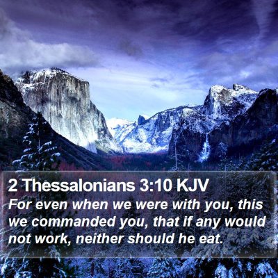 2 Thessalonians 3:10 KJV Bible Verse Image