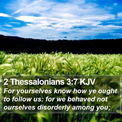 2 Thessalonians 3:7 KJV Bible Verse Image