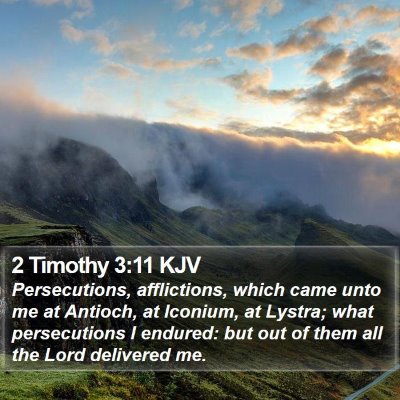 2 Timothy 3:11 KJV Bible Verse Image