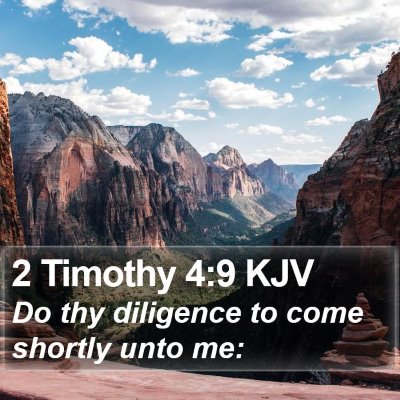 2 Timothy 4:9 KJV Bible Verse Image