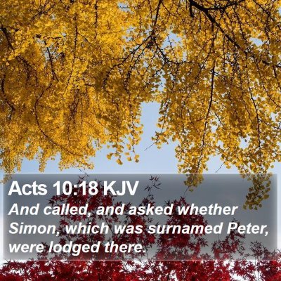 Acts 10:18 KJV Bible Verse Image