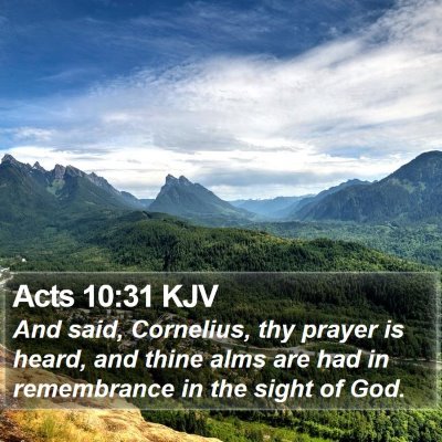 Acts 10:31 KJV Bible Verse Image