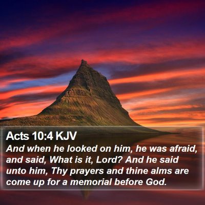 Acts 10:4 KJV Bible Verse Image