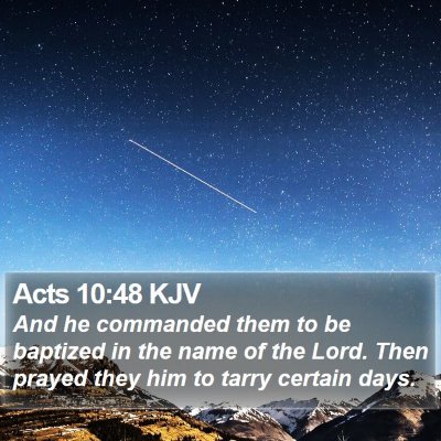 Acts 10:48 KJV Bible Verse Image