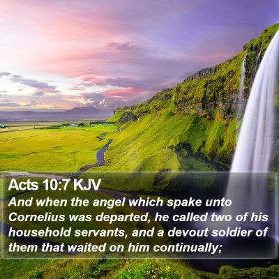 Acts 10:7 KJV Bible Verse Image