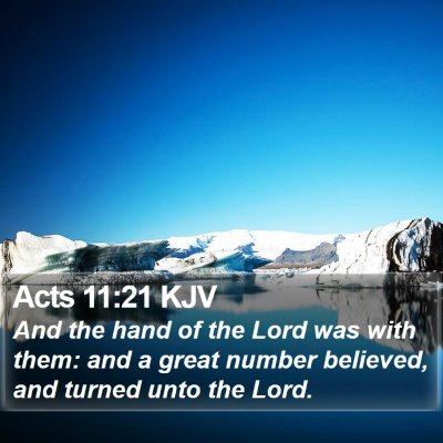 Acts 11:21 KJV Bible Verse Image