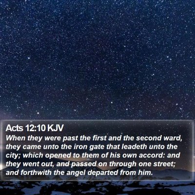 Acts 12:10 KJV Bible Verse Image