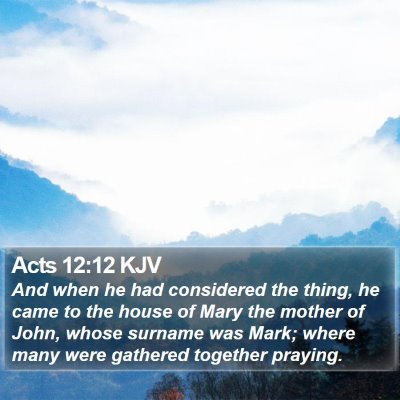 Acts 12:12 KJV Bible Verse Image