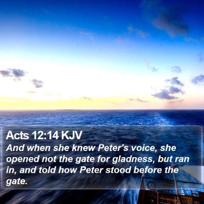 Acts 12:14 KJV Bible Verse Image