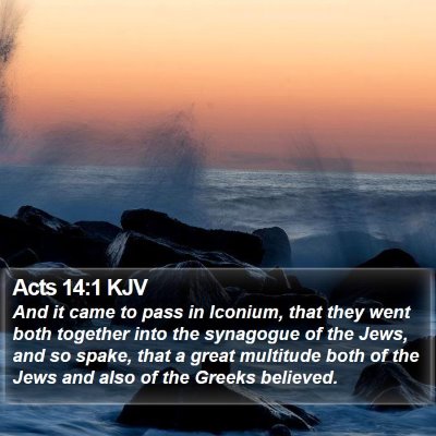 Acts 14:1 KJV Bible Verse Image