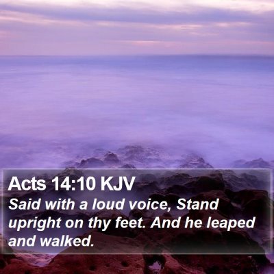Acts 14:10 KJV Bible Verse Image