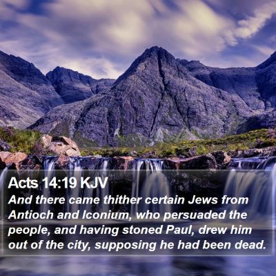 Acts 14:19 KJV Bible Verse Image