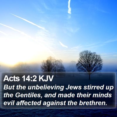 Acts 14:2 KJV Bible Verse Image